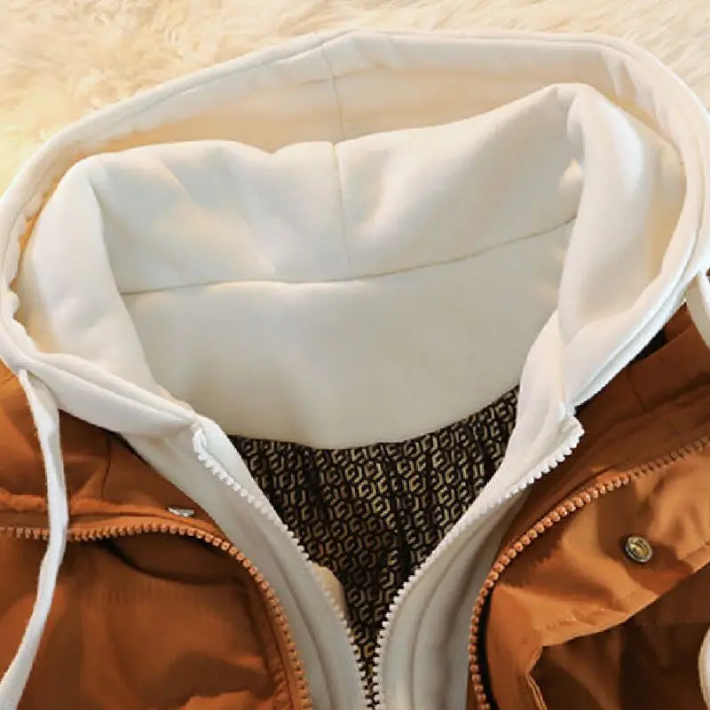 الكلاسيكية الرجال مقنعين سترة قطن وهمية قطعتين الشارع الشهير موضة سميكة معطف الشتاء الدافئ بلون سترة قطن الرجال عادية