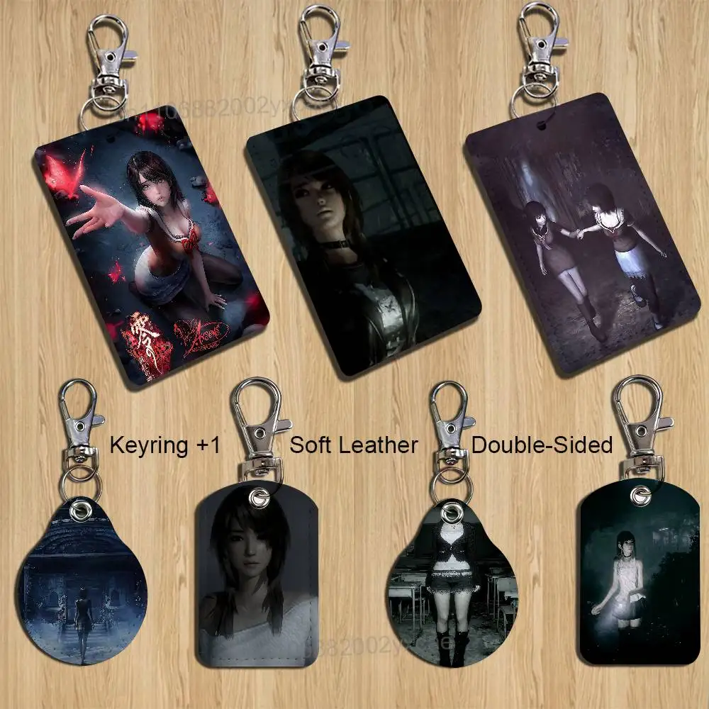 Crimson Butterfly Fatal Frame Card Holder Keychain Key Ring Door Lock Access Protective Case For Security Gift