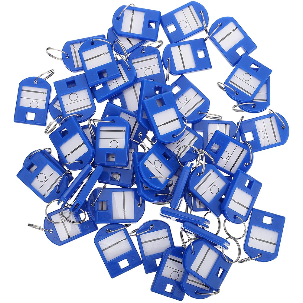 35 قطعة من علامات الملصقات الرئيسية ملصقات سلسلة المفاتيح البلاستيكية مع أغطية بيضاء قابلة للكتابة علامات تصنيف المفاتيح المتينة لتنظيم المفاتيح