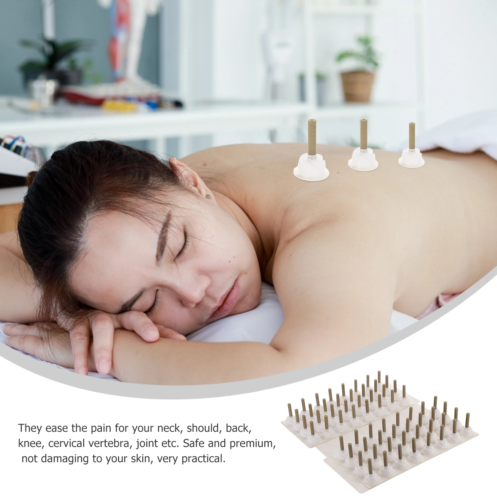 

64Pcs Pain Relief Moxibustion Patch Stickers Neck Shoulder Back Knee Joint Lightweight Durable Safe Body Health Patch
