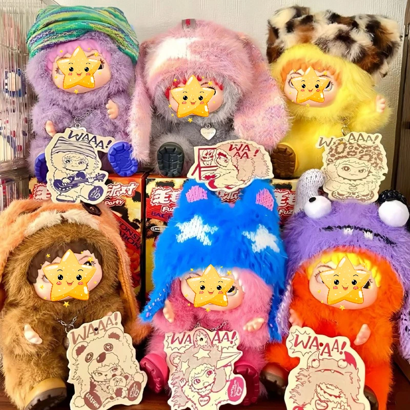 WaKuku Figure Ornament Plush Doll WAKUKU 【1.0】 Generation Tide Fun Party Series Toys Blind Box, Cute Doll for Girls Blind Box