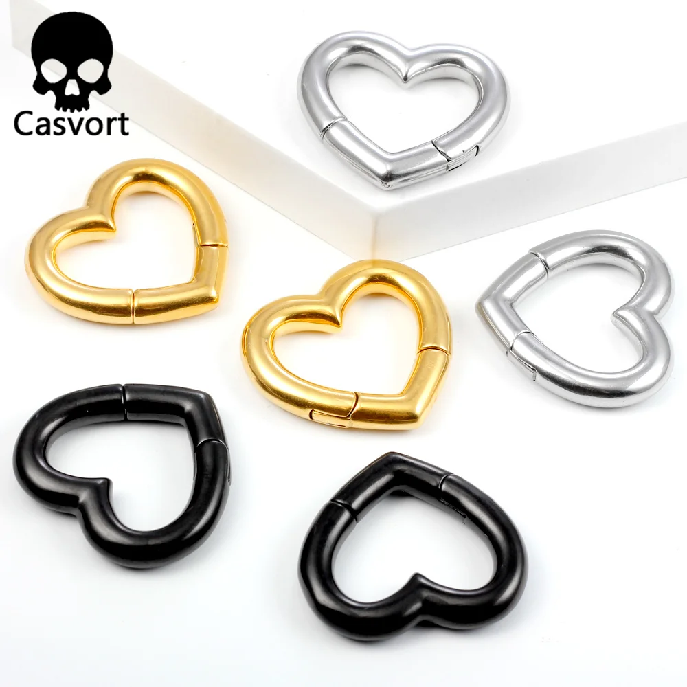 

Casvort 10 PCS Wholesale 6mm 2g Daily Heart Ear Weights Hangers Ear Plugs Gauges Stainless Steel Piercing Tunnels Jewelry