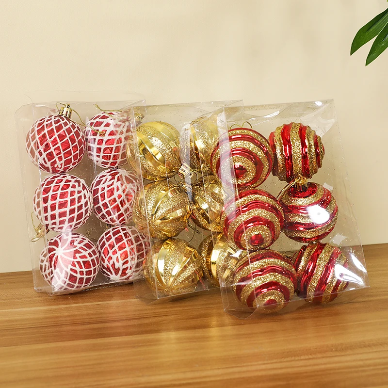 6Pcs 6CM Christmas Balls Decoration Xmas Tree Hanging Baubles Ball Ornaments Pendants Home Party Christmas Tree Decor New Year