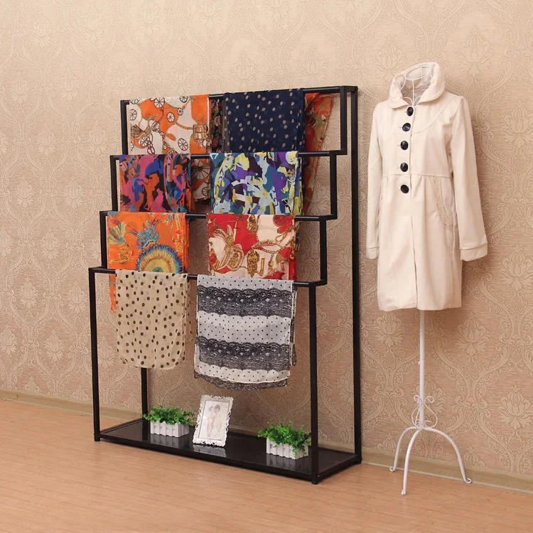 Factory direct sales floor-to-ceiling pants clothingrack belt middle islandrack multi-layer towel silk scarf scarfdisplay rac