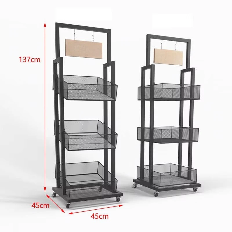 Supermarket Shelf Retail Fresh Fruit Vegetable Tools Nut Snacks Bread Cake Metal Display Stand