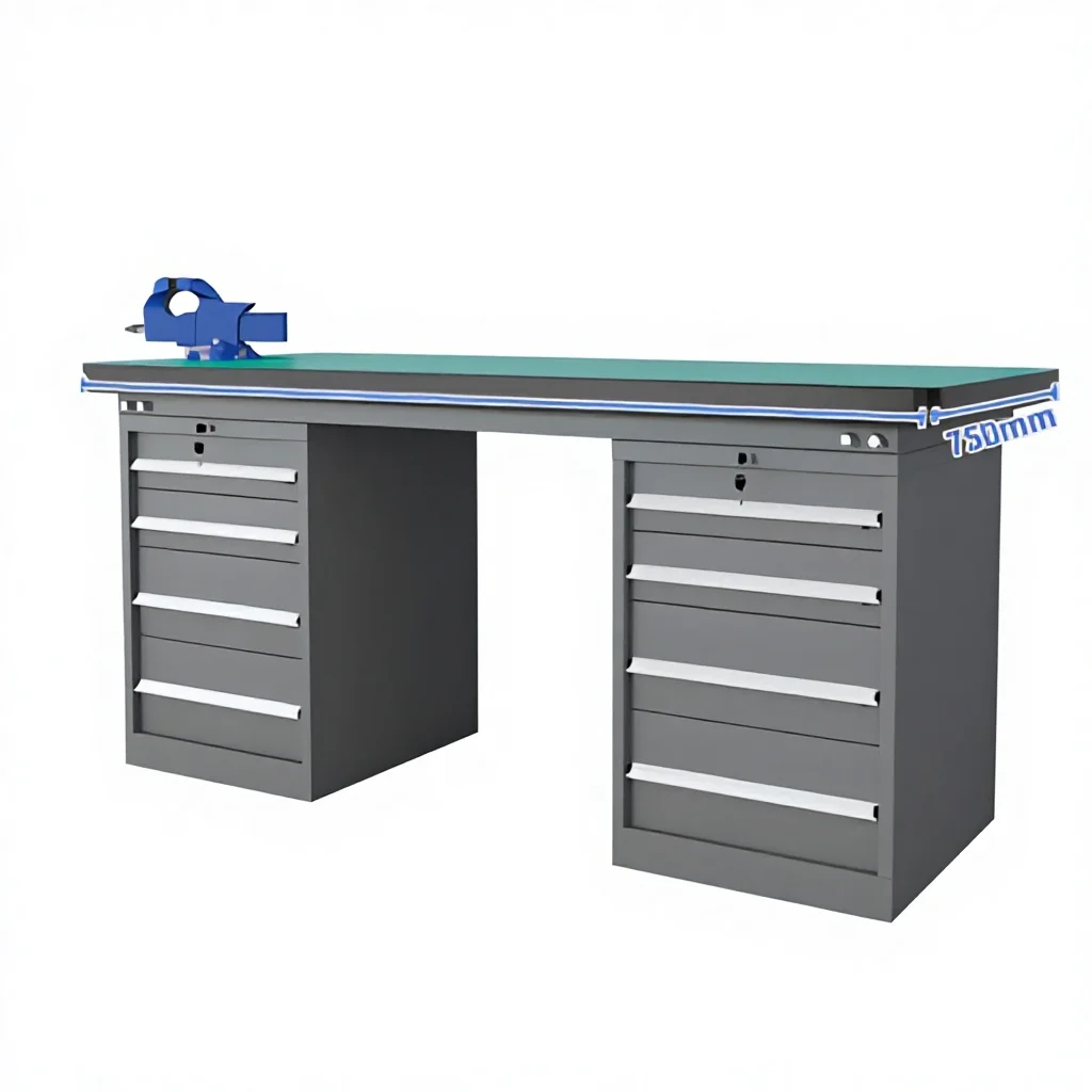 Heavy-Duty Anti-Static Customizable Fitter Workbench ZHY-69 1500x750x800mm 8-Drawer Keyed Workshop Assembly Line2