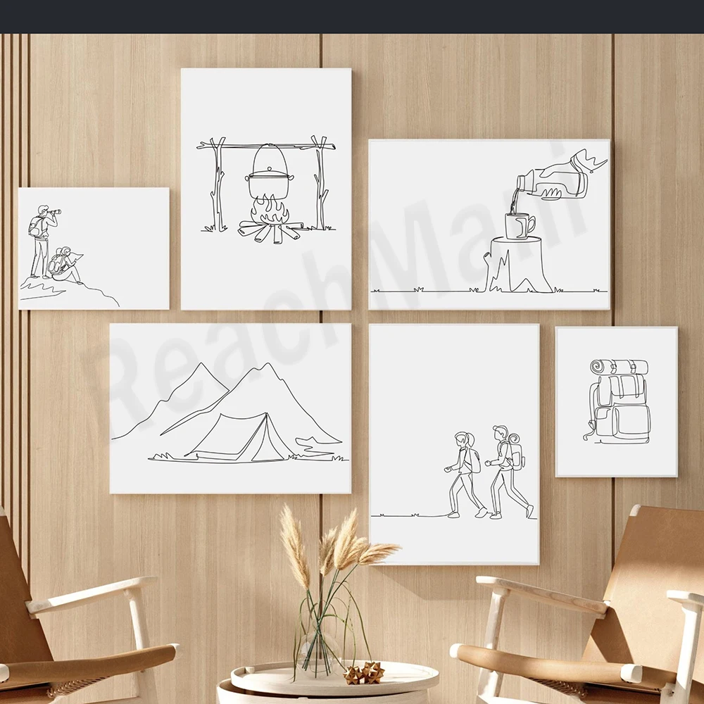 Hiking poster, minimalist tent - огляд і ціна Outdoor Adventure York
