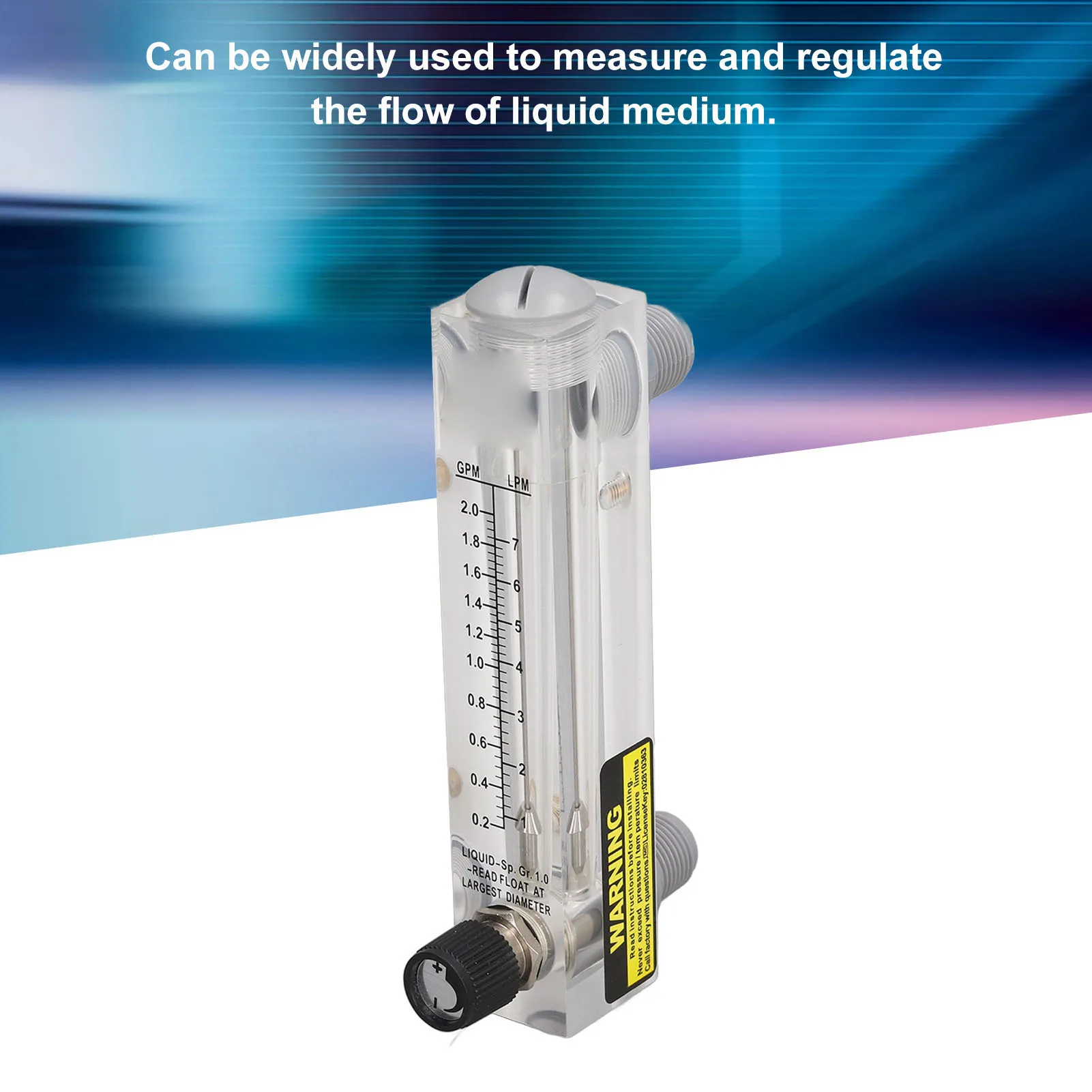 Tipo do painel Flowmeter líquido acrílico, medidor de fluxo, verificador para medir o controle, 0.2-2GPM