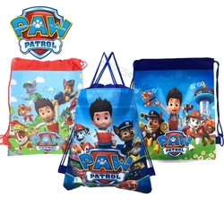 Paw Patrol Chase Non-woven Fabric Children Favorite Travel Bag Storage Clothes Shoe Bag Cotton Drawstring Dag Portable Backpack