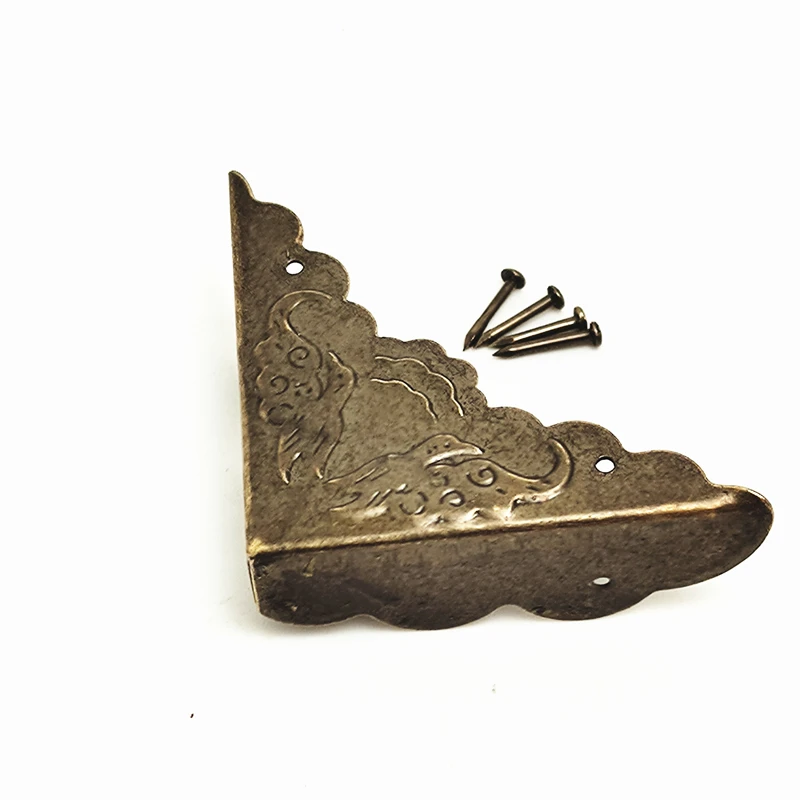 8pcs/Lot 25mm Box Corner Antique Flower Pattern Carved Corner Protector For Jewelry Box Brackets Decorative For Wooden Case