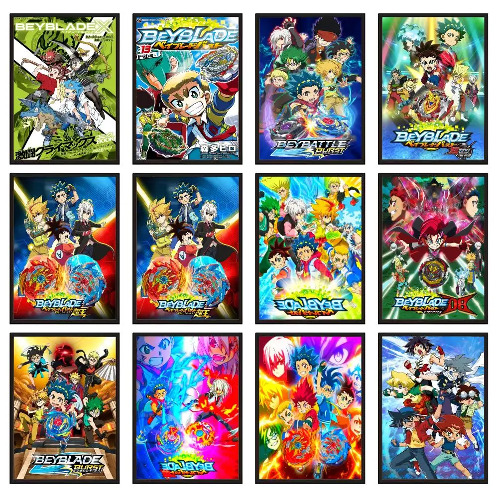 Anime B-Beyblade Burst Poster Wall Art Sticker For Living Room Bedroom Bar Home Decor Mural Painting Decoration