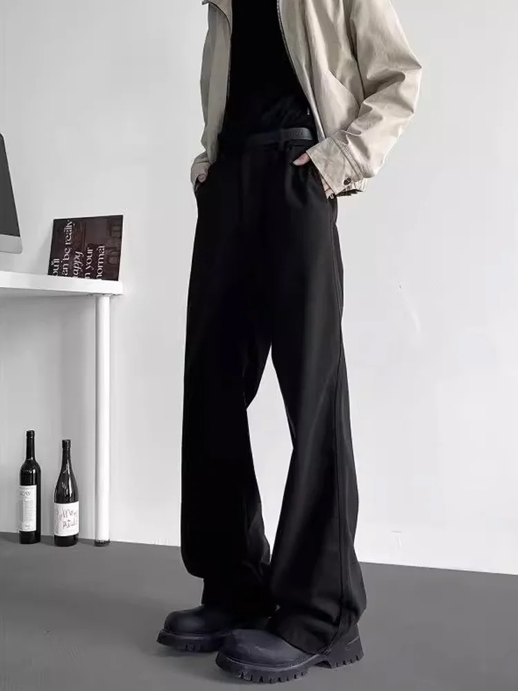 

Bla Cleanfit Men's Autumn Winter Straight Leg Slimming Pants Drapey Knife Casual Trousers Sli Straight Fit Jeans