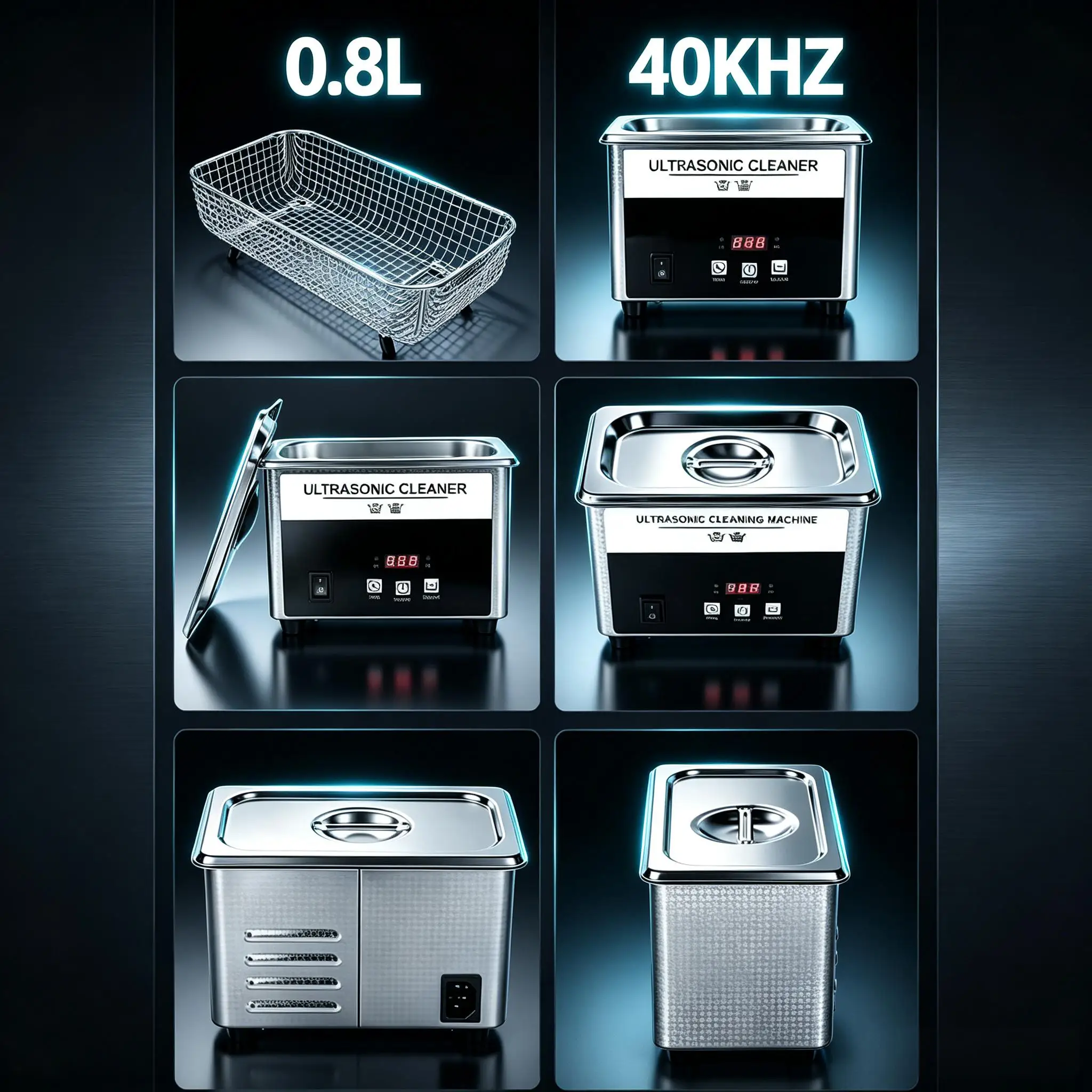 SIHAO Ultraschall-Reinigungsgerät 0,8L-30L, Edelstahlgehäuse mit Digitaler Zeiteinstellung & Heizfunktion, Effizienter Reiniger für Schmuck und Persönliche Accessoires 8
