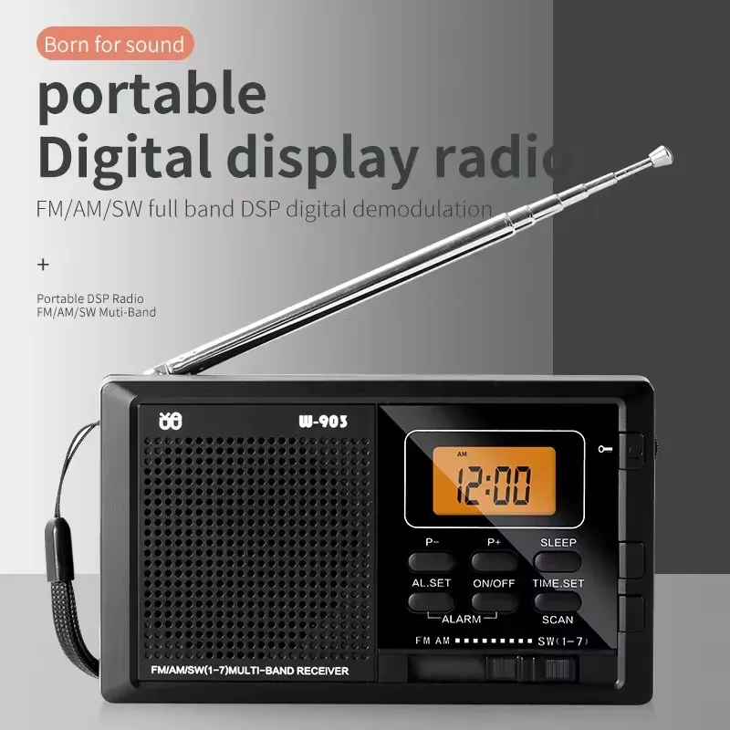 Portable Digital Display Radio Multi-band LCD Screen Clock Control Stereo Digital Radio