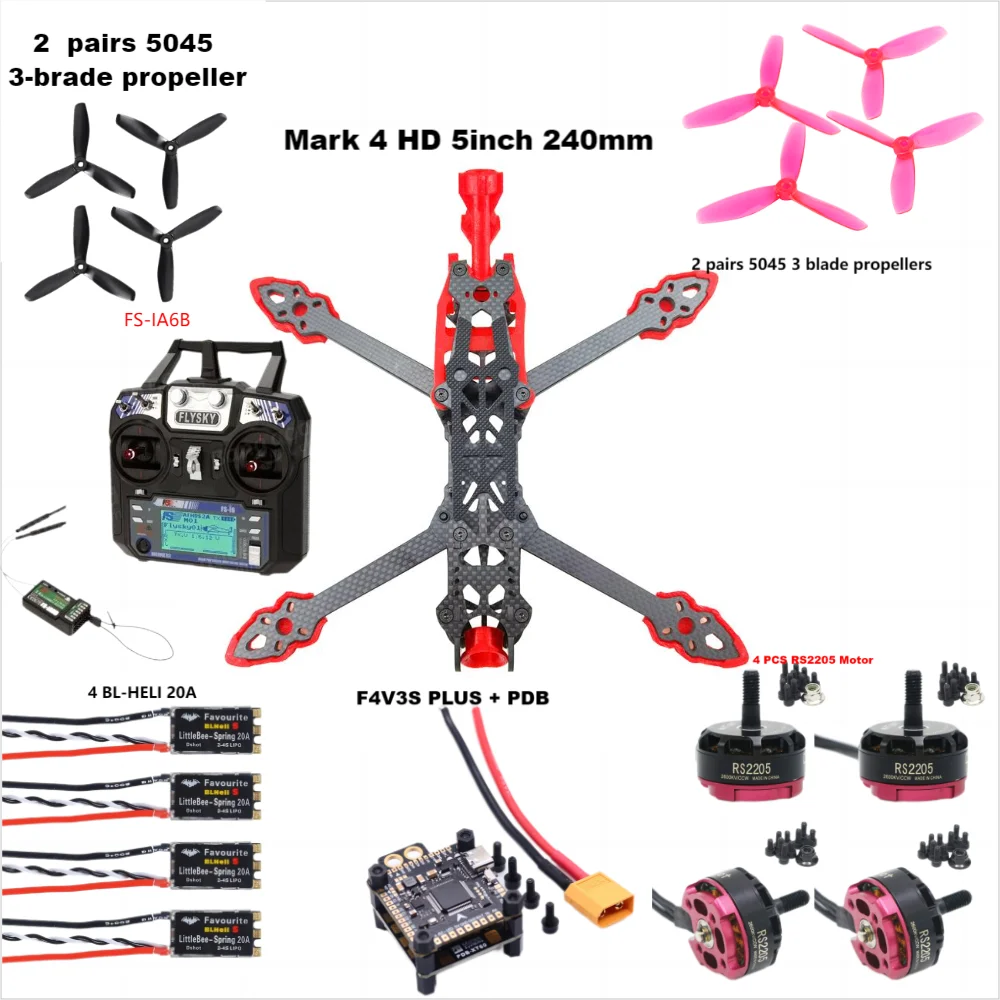 F4V3S PLUS MARK4-HD Mark 4 HD 5 นิ้ว 240 มม.F4 V3 V3S FC Flight Controller RC Drone FPV Racing Quadcopter Betaflight INAV