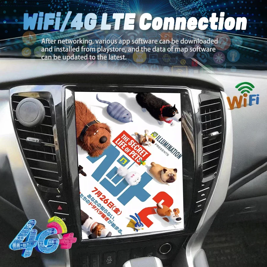 202512.1inch Android Vertical Screen for Pajero Sports 2022 GPS Carplay Car Radio Multimedia Video Player Auto Naviga
