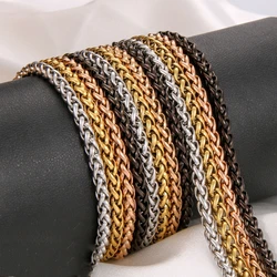 HNSP 304L STAINLESS STEEL TWIST Rope CHAIN NECKLACE FOR MEN Women Punk Neck Jewelry Pendant Accessories Wholesale 3MM-6MM Wide