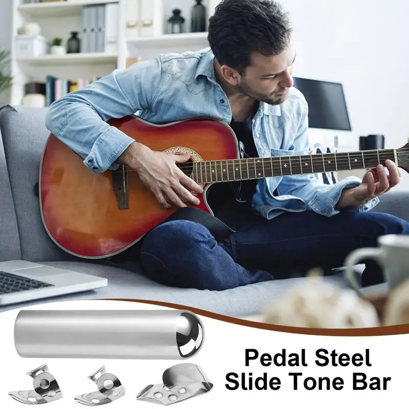 Slide For Guitar Stainless Steel Electric Guitar Slide Bar Solid Round Nose Design Optimal Guitar Slide Tone Bar For Lap & Pedal