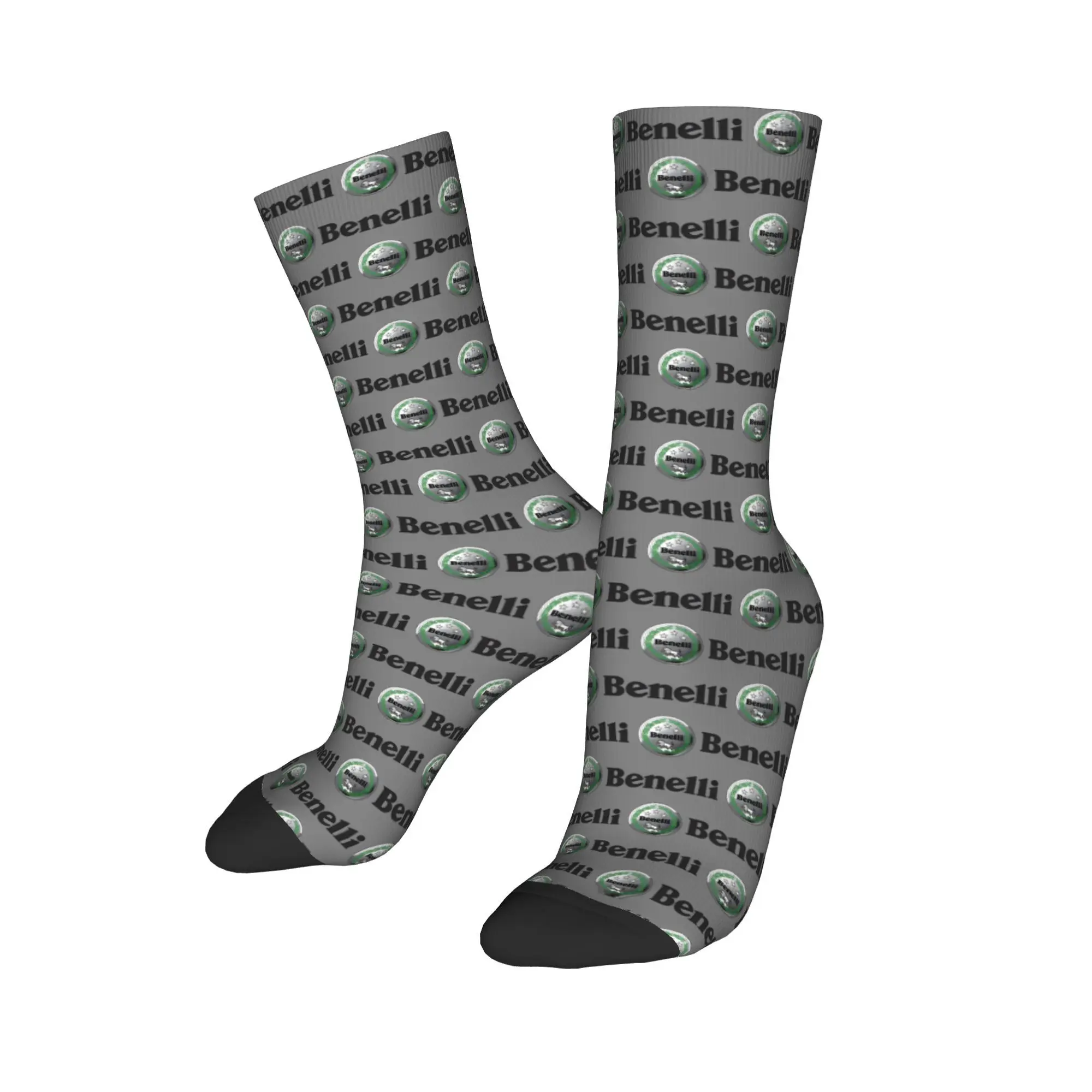

Custom B-Benellis Racing Classical Printed Men's Crew Socks Unisex Fun Motorcycle Logo Spring Summer Autumn Winter Dress Socks