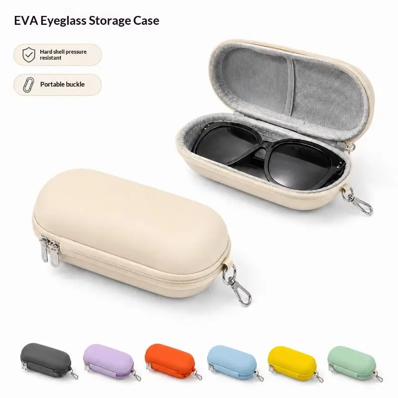Easy to Carry Hard Shell Double Glasses Case Durable Dustproof Dual Sunglasses Eyeglasses Organizer for Vacation Commute