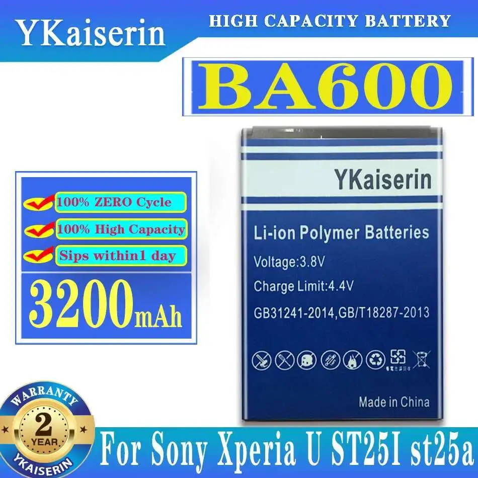 

For Sony Xperia U ST25I St25a St25 Kumquat Mobile Phone Battery BA600 3200Mah Environmentally Friendly