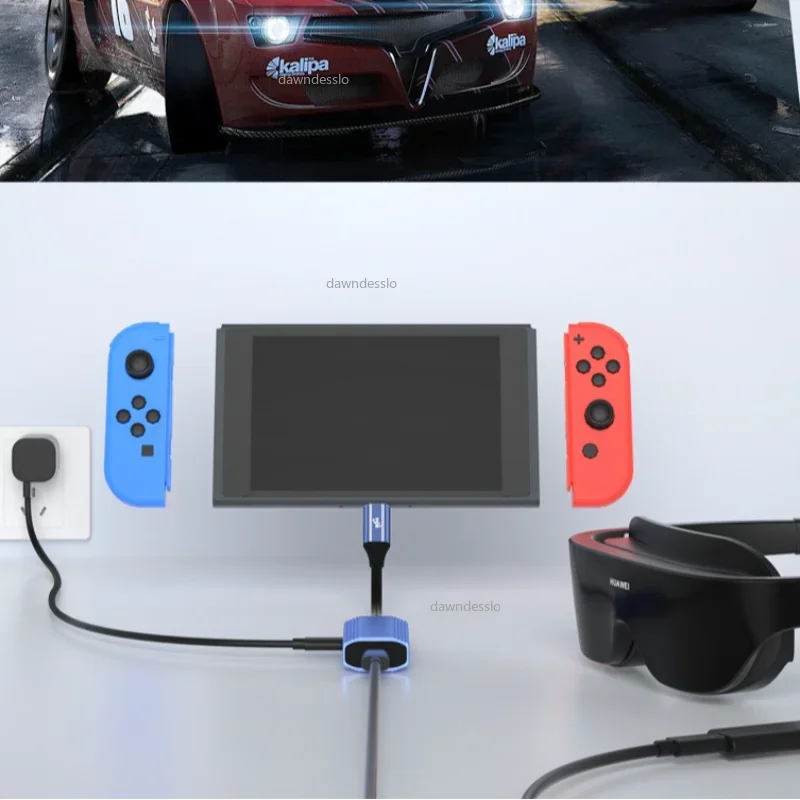 AR-brilhub Naadloze multi-apparaat Type-C HDMI-compatibele oplaadadapter USB C naar C video-omzetter voor Xreal Rayneo Switch
