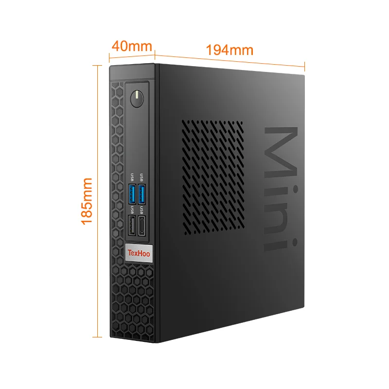 TexHoo MiniPC Intel Core i7 i5 i3 Dual Band, WiFi5 BT4.2 8GB 512GB Desktop komputer game Mini Pc 2-Core 4-Thread