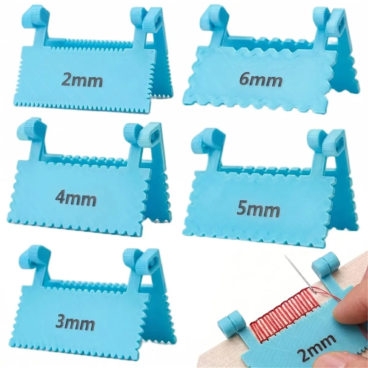 【New User-Coupon!】Clip on Sewing Ruler,2/3/4/5/6mm Lock and Sewing Gauge,Guide Lockranding Tool for Embroidery Fabric Sewing
