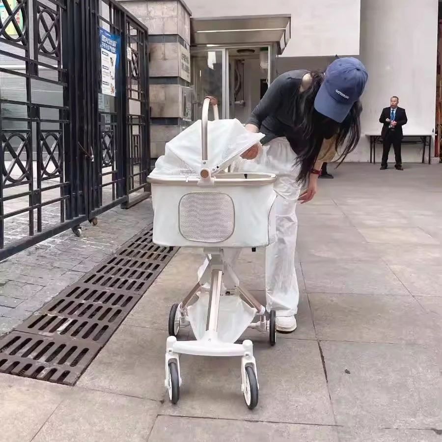 

Wholesale Dog Strollers Pet Trolley Pet Stroller Carrier Auto Folding Luxury Pet Stroller