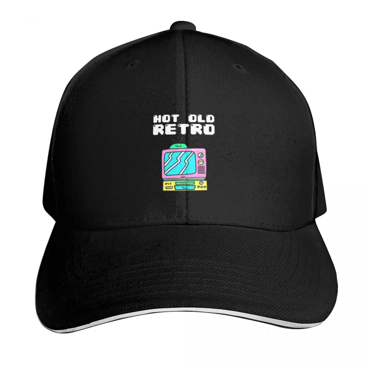 Boné de beisebol, chapéu de segurança, chapéu derby, chapéu de designer, bonés de proteção solar, estilo retrô vintage, com tema de TV e gravador VHS, para homens e mulheres
