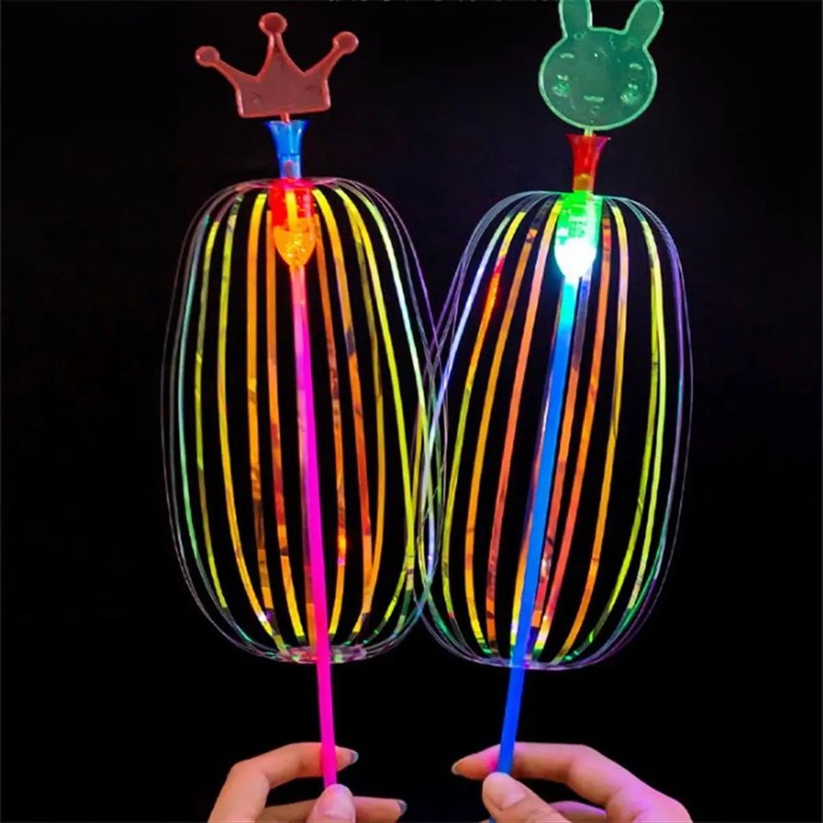ABDD HOT  20PCS Rainbow Magic Stick Wand LED Bubble Flower Colorful Toy Flashing Stick Toy Toys Birthday Wedding Party
