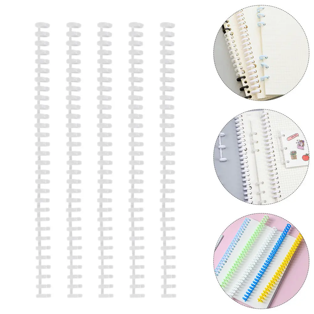 

10Pcs Plastic Binding Spiral Replacement Strips 30 Holes for A4 B5 Notebook Loose-Leaf Binding Circles Office Supplies Spiral