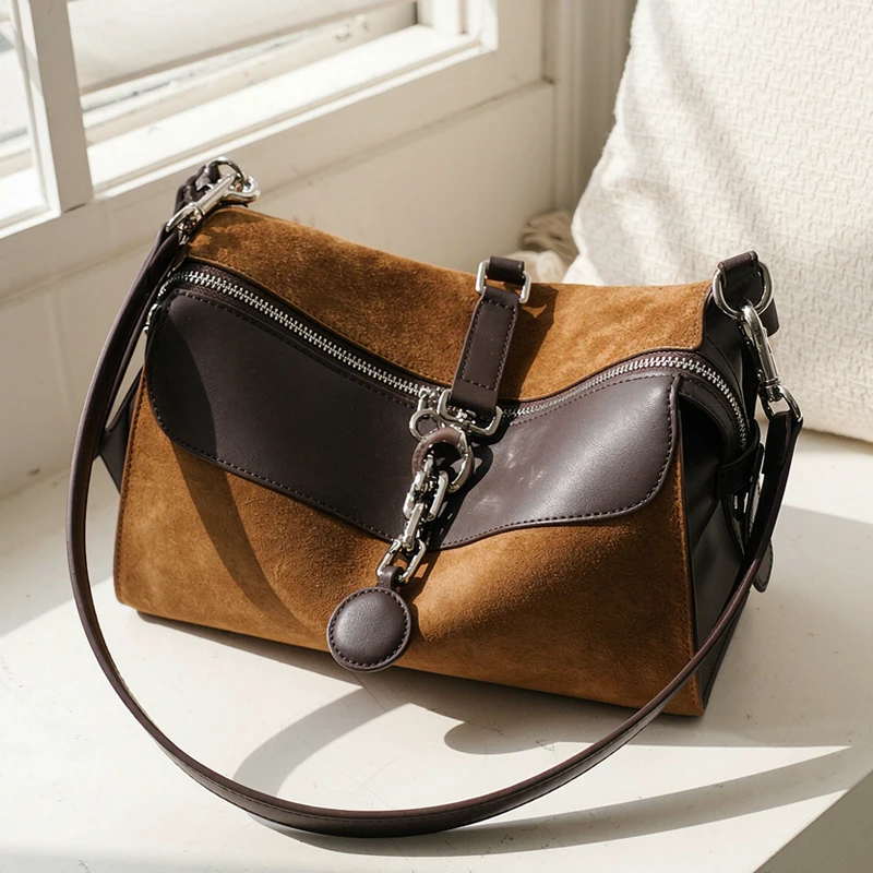 Customize Initials Leather Box Bags For Women Luxury Designer Handbags Purses 2026 New In Suede Cowhide Chain Underarm Shoulder