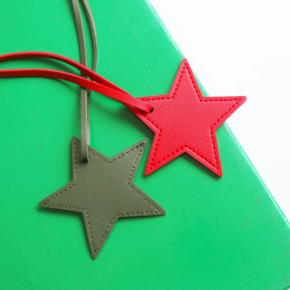 Personalisierter Handtaschenanhänger Niedlicher Stern PU-Leder Mode-Accessoires Großhandel Gravierte Initialen Reisegepäckanhänger Kreatives Geschenk – Detail 12