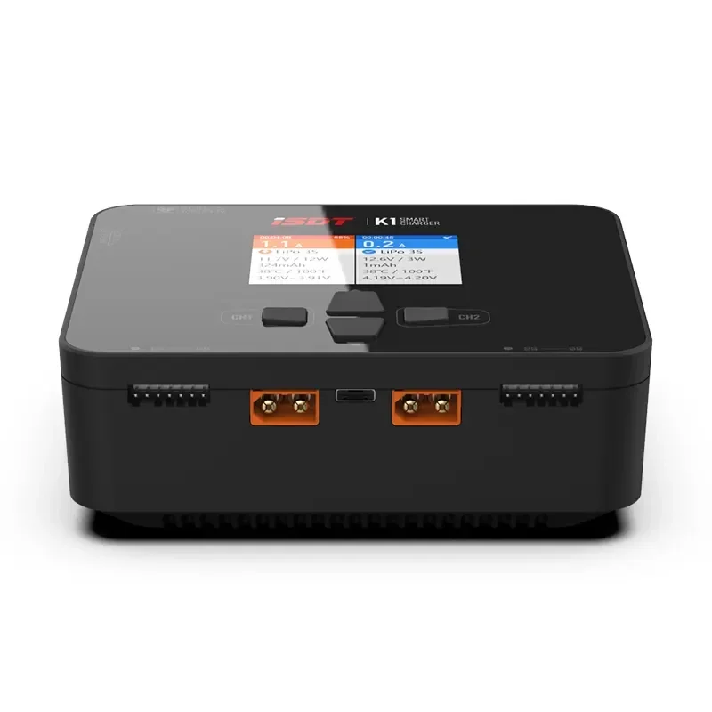 ISDT K1 AC100W / DC250Wx2 Dual Mode Dual Channel Fast Charger 2.4″ IPS LCD Display for LiFe Lilon LiPo LiHv Pb NiMH/Cd Battery
