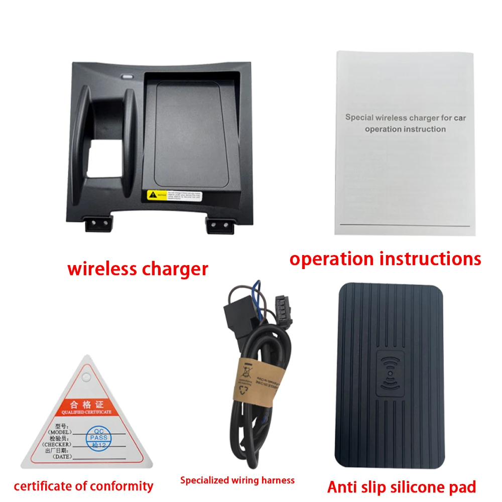 Wireless Mobile Phone Charger Center Console Storage QI 18W iPhone fast charge for Nissan X-Trail X Trail Rogue T32 2013–2022