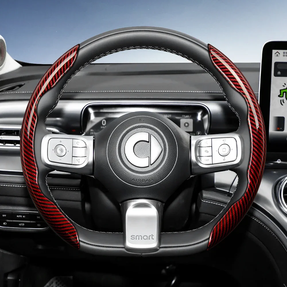 Suitable for Smart Carbon Fiber Texture Steering Wheel Covers, Segmented Quick-Release Design, Durable
