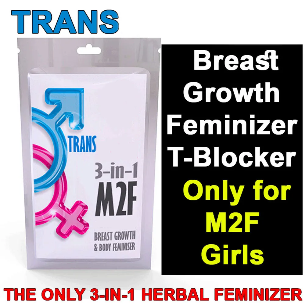 

TRANSGENDER 3-IN-1 Trans Feminizing T BLOCKER BREAST GROWTH White Smoother Skin M2F Transsexual Man