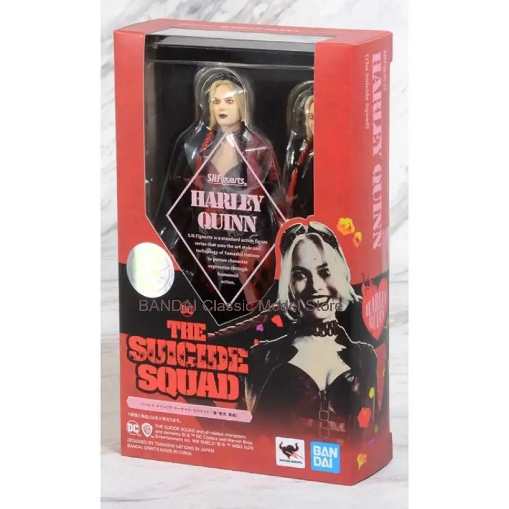 Bandai SHF Harley Quinn Action Figure Suicide Squad Anime Figure Task Force X Mobile Suit Plastic Model Kit Toys for Boys