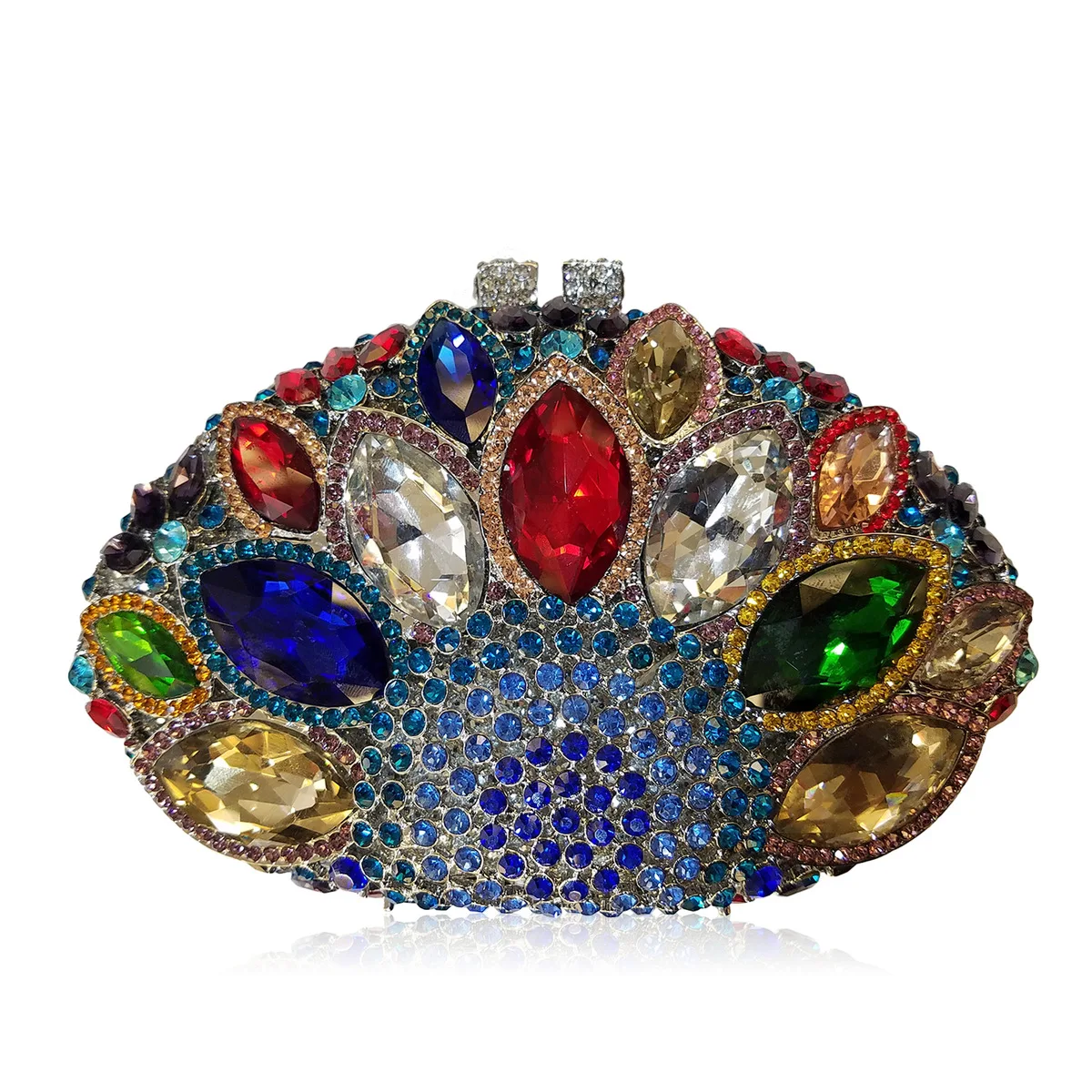Rhinestone Empty Metal Horse Eye Glass Crystal Dinner Bag Diamond-encrusted Women's Clutch Bag Light Luxury Style Evening Clutch