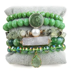 RH Fashion Designer Beaded Bracelet Sets Dorp Charm 5pc Stack Bracelets Set For Women Jewelry