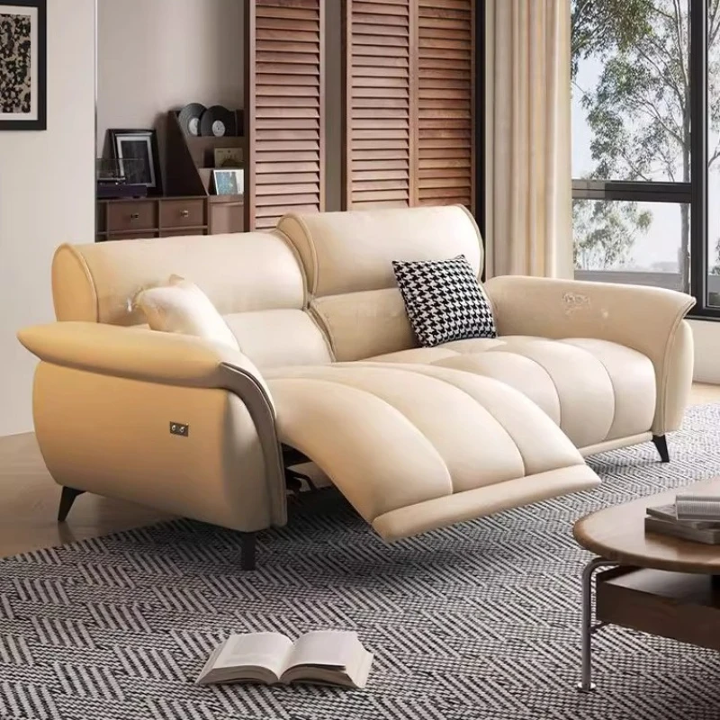 Luxury Modern Strong Electric Sofa Beige Loveseat Apartments Lounges Sofa Living Room Relax Designer Divano Soggiorno Furniture