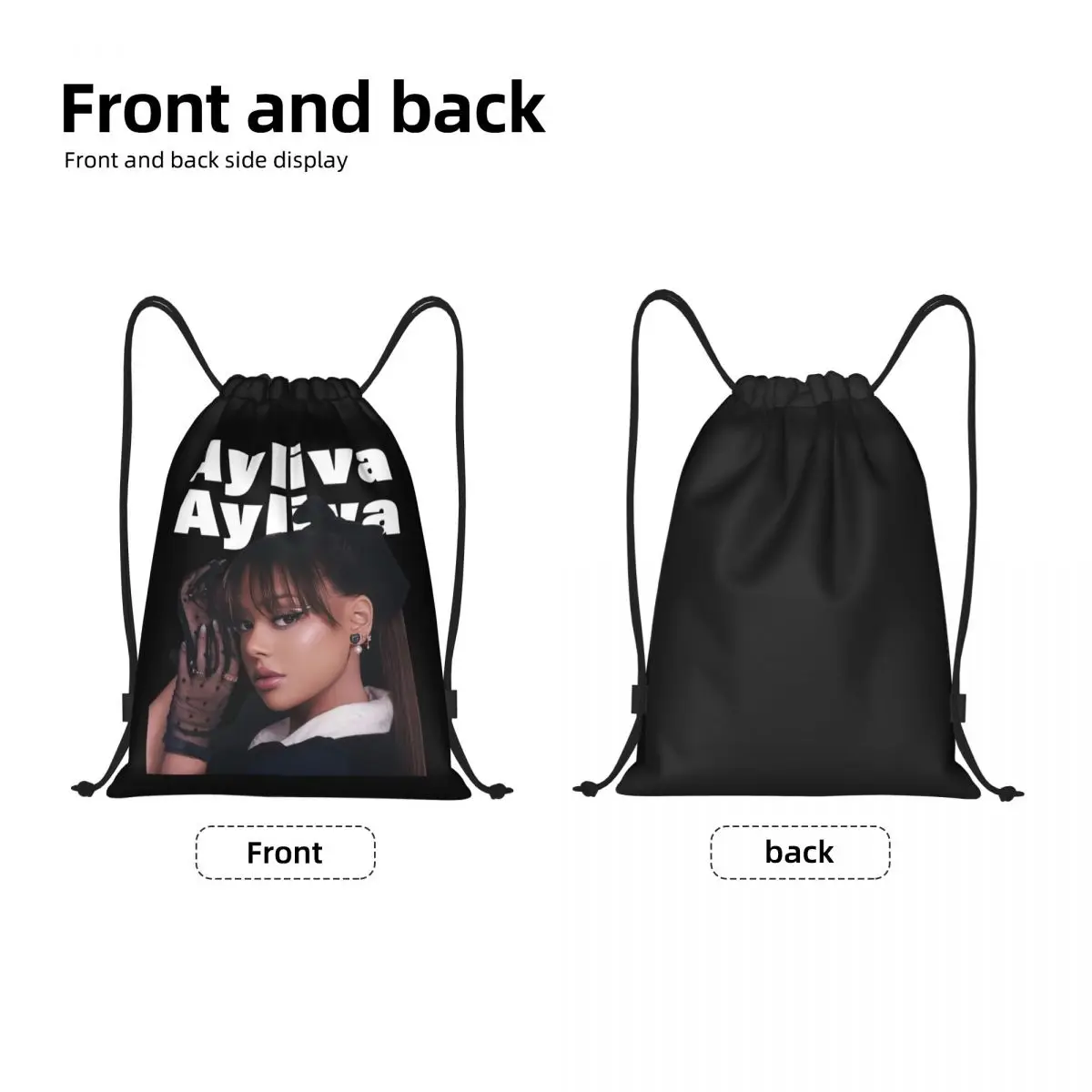 Ayliva Singer Drawstring Backpack Sports Gym Bag for Women Men Shopping Sackpack