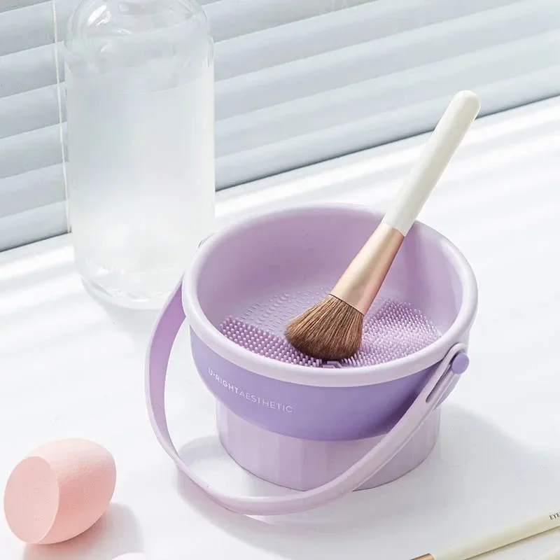 Makeup brush cleaning bowl powder puff beauty egg cleaning artifact drying storage drying rack mesh basket cleaner tool