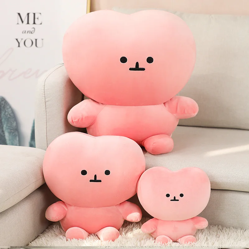 Korea TV Program PInk Heart Cuddly Toy Stuffed Pink Heart Valentine's Day Present For Girlfriend Confession Gift For Her