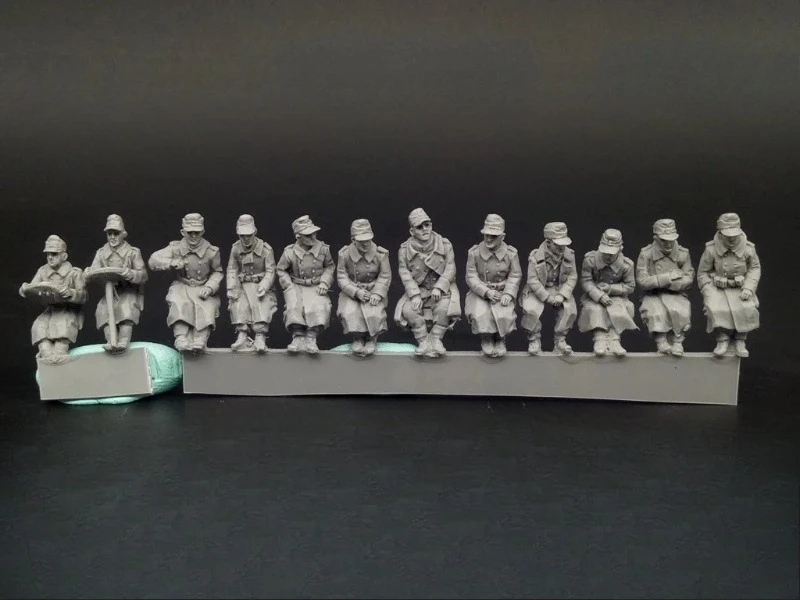 Kit de figurines en résine moulées sous pression, échelle 1/72, armée allemande de la seconde guerre mondiale, 12 figurines non peintes