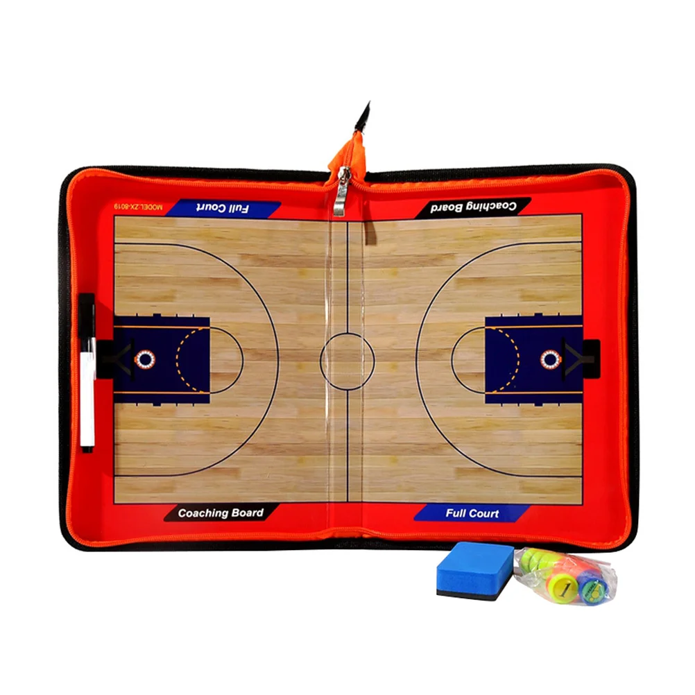 

Adjustable Zipper Magnetic Lightweight PVC Folder for Basketball Training Strategy Substitutions Durable