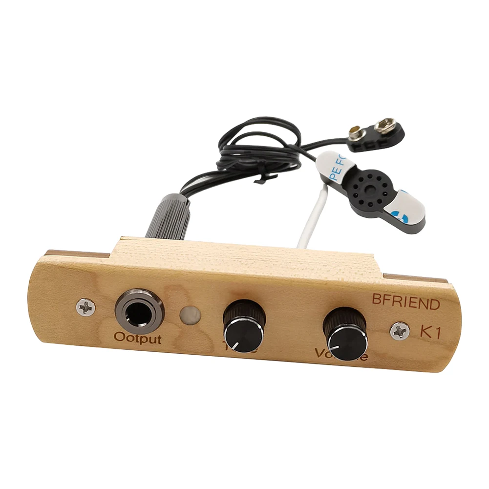 Cajon Box Drum Preamp/Pickup with Tone Volume Control Musical Instrument Pickup Output Jack Percussion Instruments Accessories