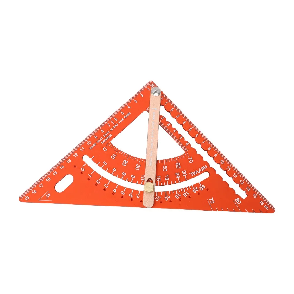 Aluminum Alloy Adjustable Triangle Ruler Positioning Rod Engraved Scale Rafter Framing Square 0-70° Angle Range