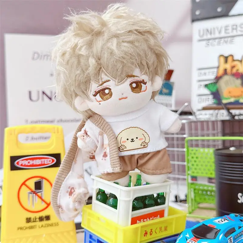 Mini Doll Clothes for 10cm Puppy Coat Pant T-shirt Suit Kawaii Good Boy Set DIY Can Change Plush Doll Clothes for Girl Kids Gift